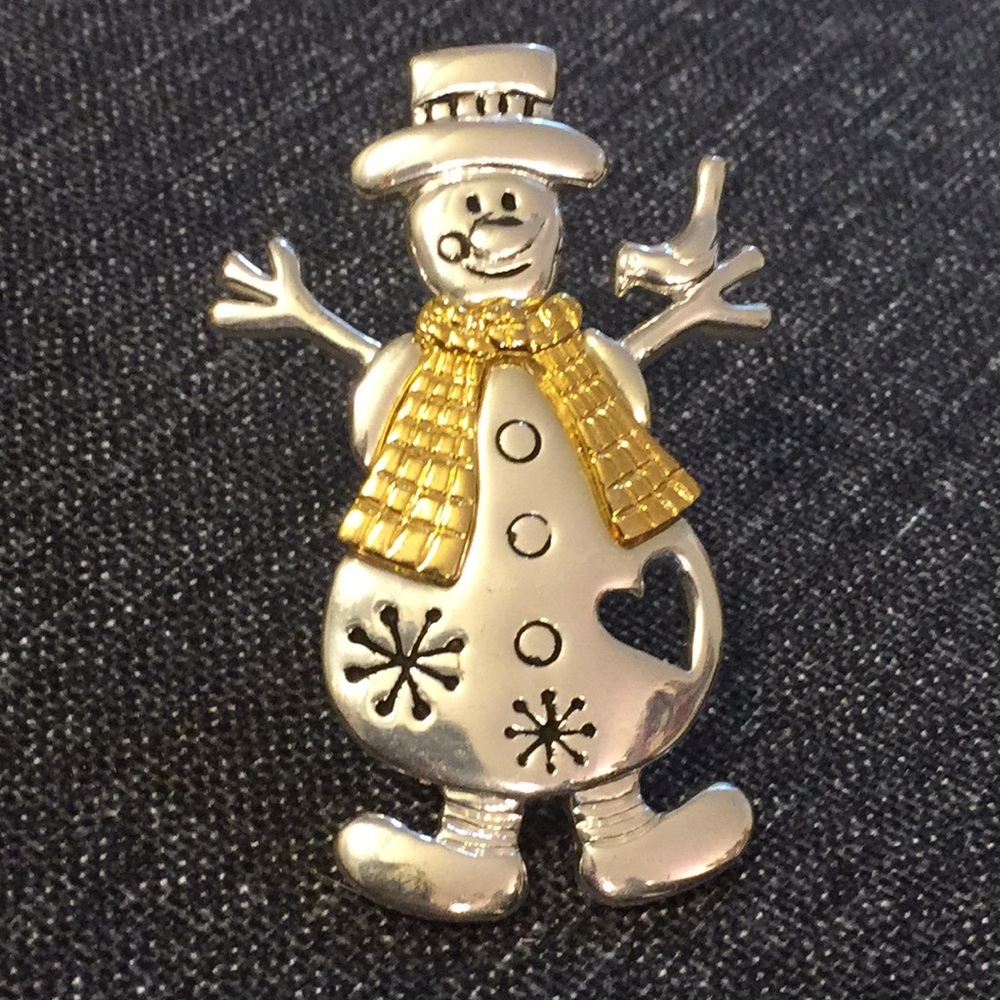 Snow man pin